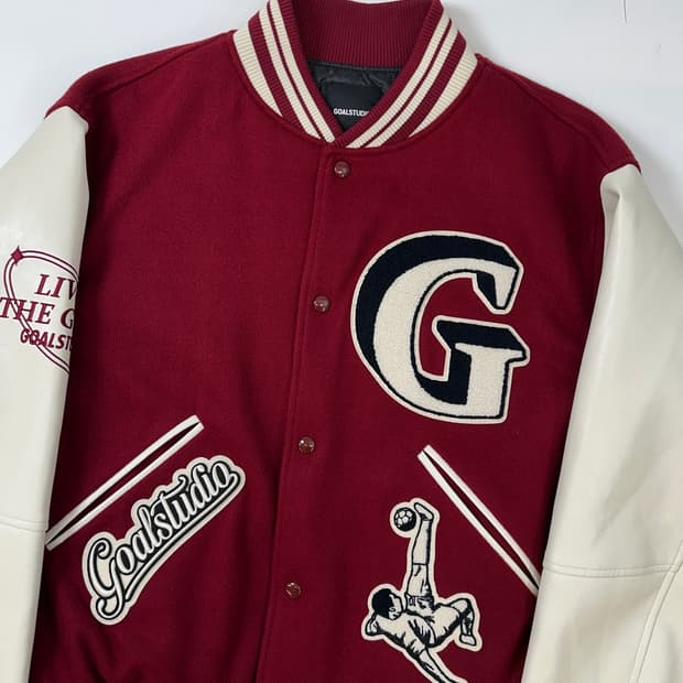 골스튜디오 풀패치 바시티자켓(누빔)