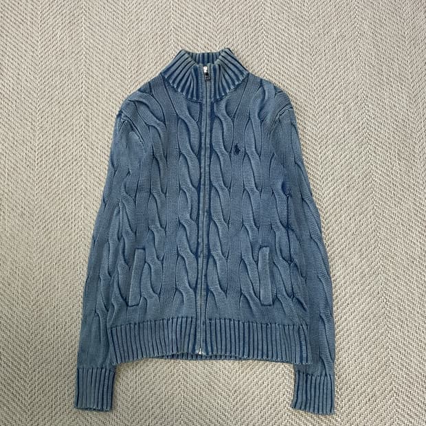 폴로 랄프로렌 케이블 니트집업