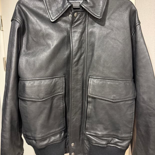 자라 레더 컬렉션 라인 블랙 M