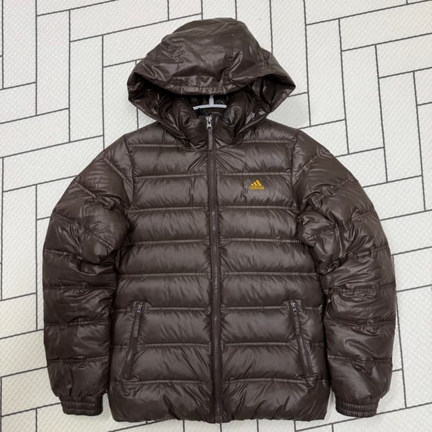 여성 85 / 아디다스 경량패딩 구스다운 초코