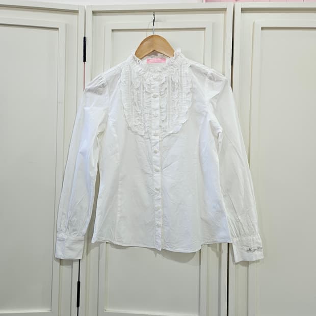 Mezzo Piano 프릴 블라우스 화이트