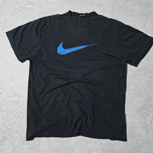 2XL 나이키 빅로고 90s 블랙 반팔 티