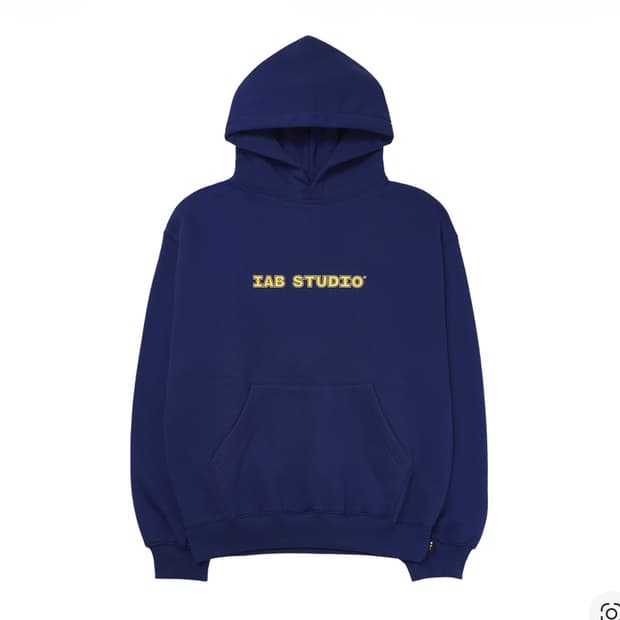 아이앱 스튜디오 아이앱 스트레이트 로고 후드 블루