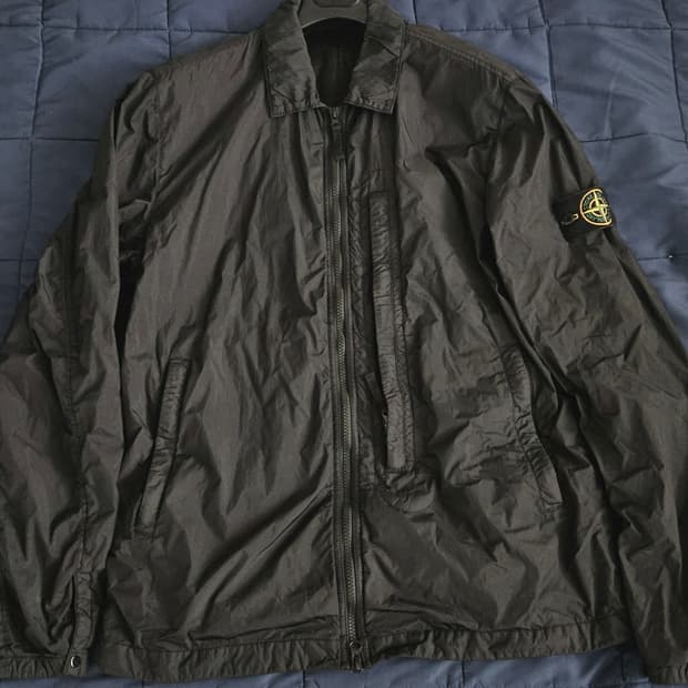 스톤아일랜드 크링클랩스 오버셔츠 블랙 L