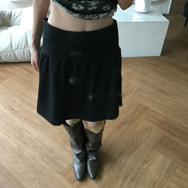 vintage banding flare skirt