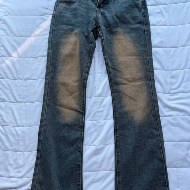 부츠컷 워싱 데님 청바지