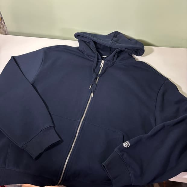 L 마인드브릿지 유스 네이비 투웨이 스웻후드집업