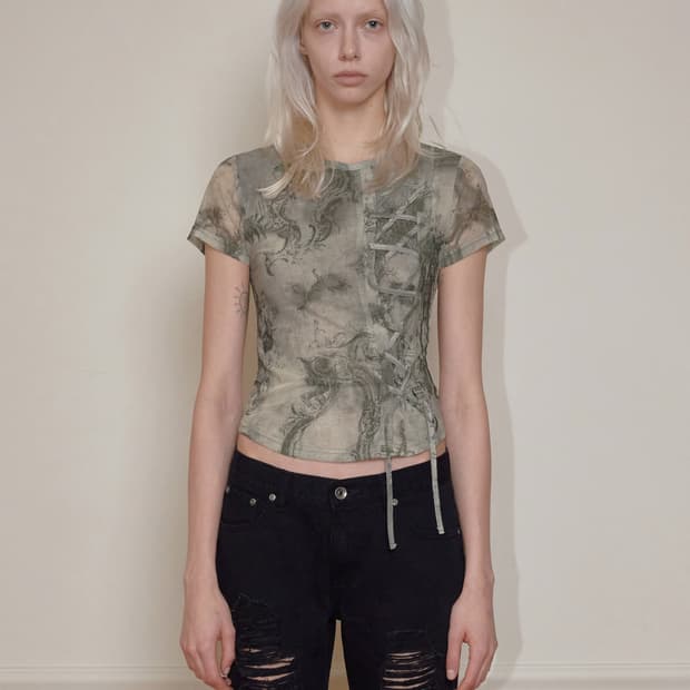 보헤미안서울 레이스업 하프 슬리브 베이지