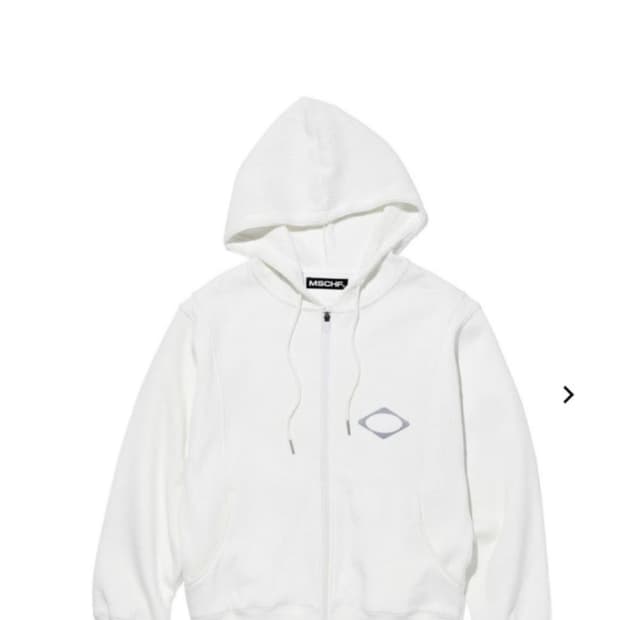 미스치프 패널드 와플 후드집업 화이트