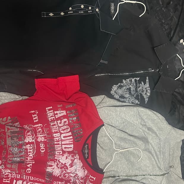 빈티지 펑크 y2k 상의 세트