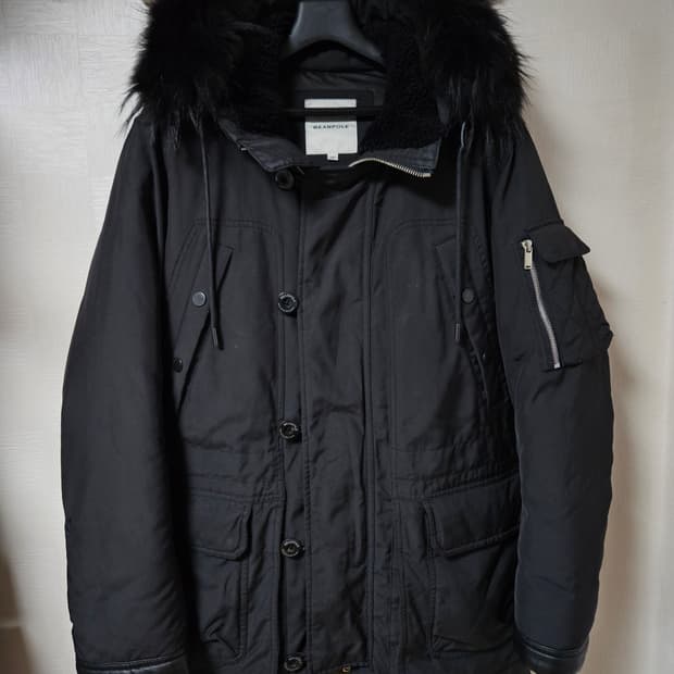 빈폴 N3B 퀄팅 레더 디테일 파카 구스다운