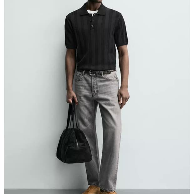 zara 브라운 니트 폴로셔츠 l사이즈