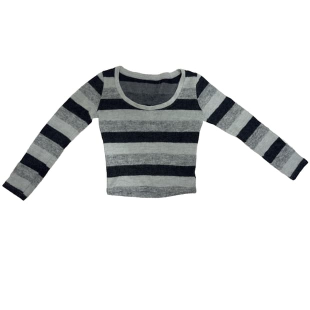 Curetty C STRIPE BASIC T-SHIRT_GREY