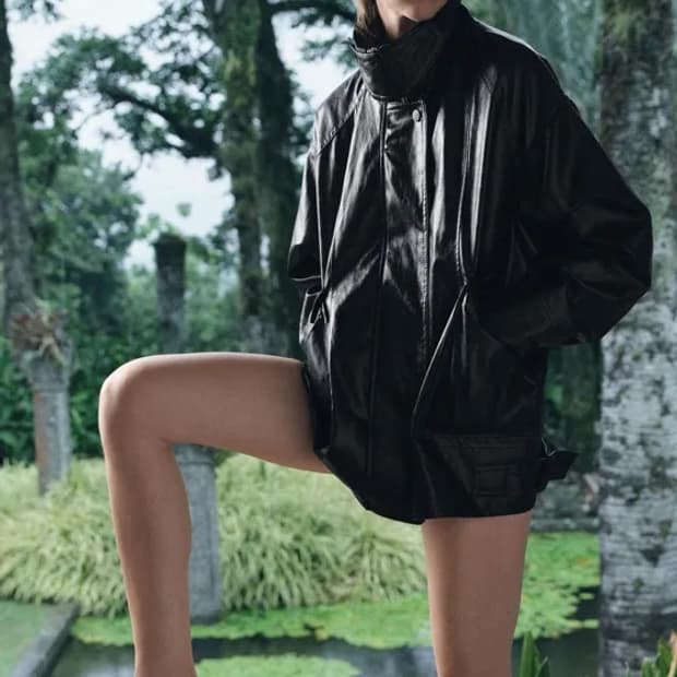 [M] 자라 ZW COLLECTION 가죽 효과 재킷 레더 자켓