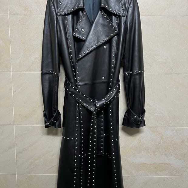 Helmut Lang 헬무트랭 스터드 가죽 트렌치 코트 M