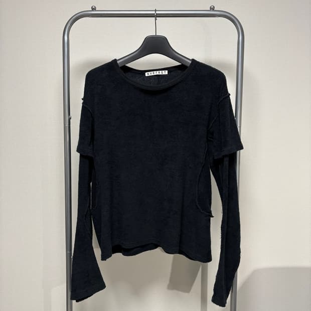 3) nvrfrgt 네버포겟 24aw 테리 레이어 롱슬리브