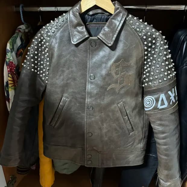사스콰치 패브릭스 08fw 스터드 가죽 자켓