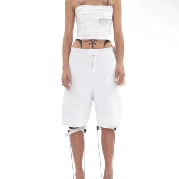 604service BIKER BANDING SWEAT SHORT