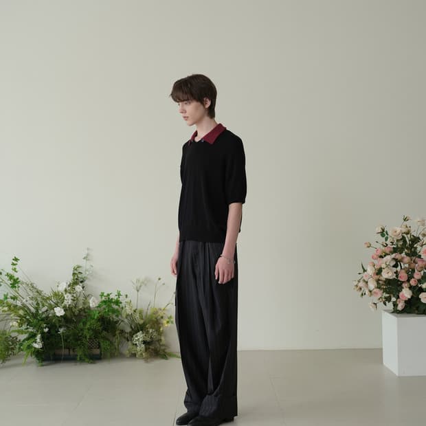 웨이비니스 Deep One Tuck Turn up Slacks