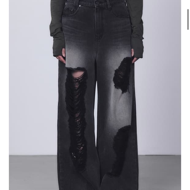 트리밍버드 Scratch Damage Denim Pants 