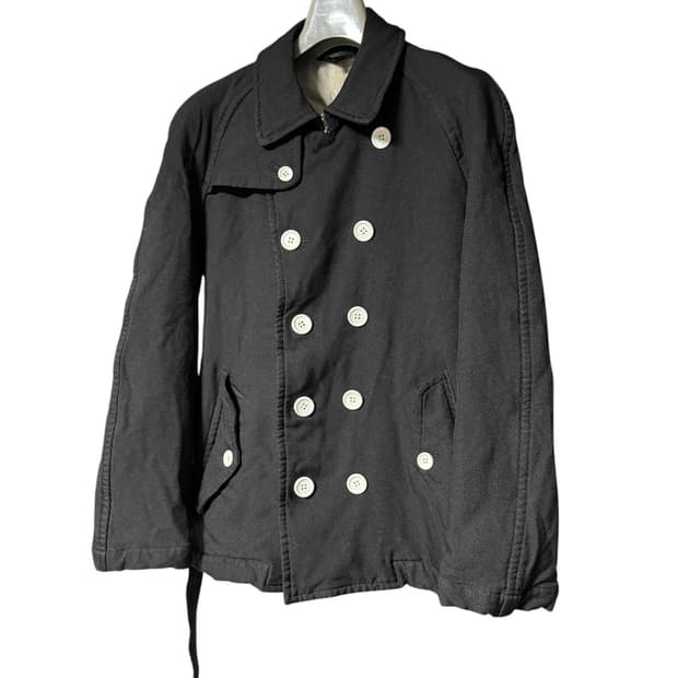 꼼데가르송 블랙 축융 피코트