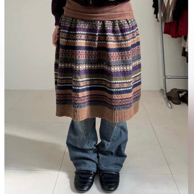 빈티지 레이어드 스커트