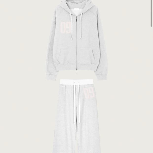 클리시어 09 후드 + 바지 셋업 멜란지