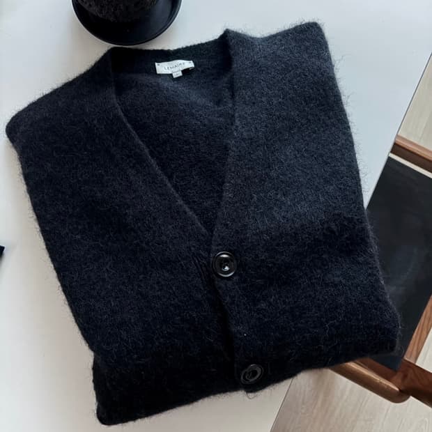 르메르 20FW 오버사이즈드 모헤어 알파카 가디건 블랙 M