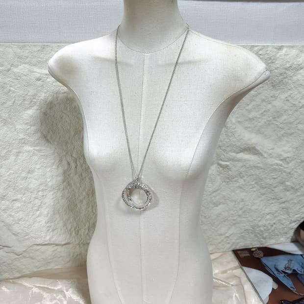 빈티지 메탈링 오리엔탈 쿠바체인 목걸이