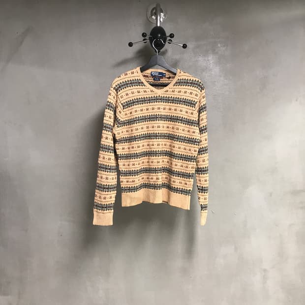 폴로 랄프로렌 페어아일 브이넥 니트 100