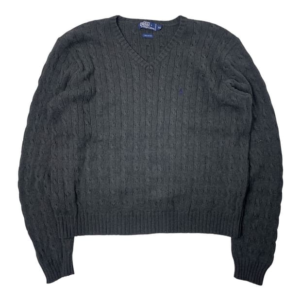 폴로 랄프로렌 브이넥 꽈배기 니트 XXL