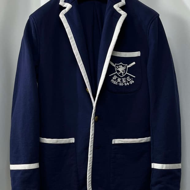 폴로 랄프로렌 로얄네이비 파이핑 엠브로이더리 금장 스포츠 코트 자켓