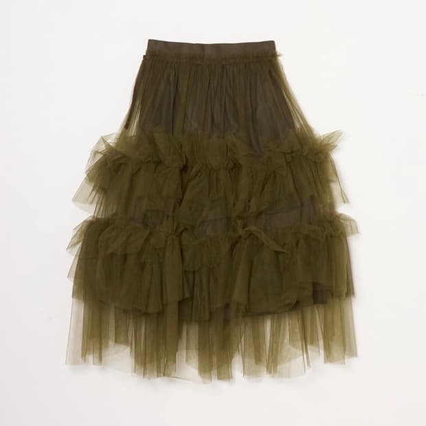 치카키사다 카키 튤 스커트(새상품)