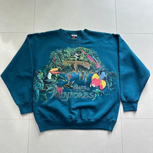 90s SIGNAL 레인포레스트 맨투맨 XL MADE IN USD