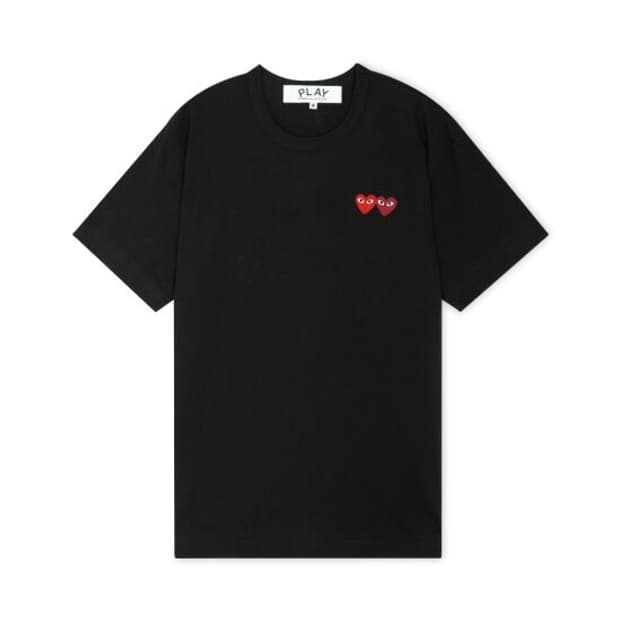 M 꼼데가르송 더블 하트 와펜 공용 반팔티