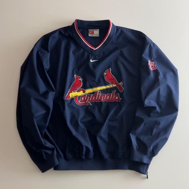 나이키 세인트 루이스 카디널스 네이비 바람막이 웜업 M
