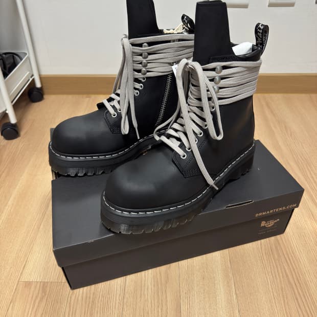 릭오웬스 닥터마틴 쿼드솔 스틸토 부츠 uk8