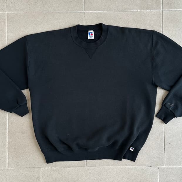 90s 빈티지 러셀 스웻셔츠 블랙 XXL USA