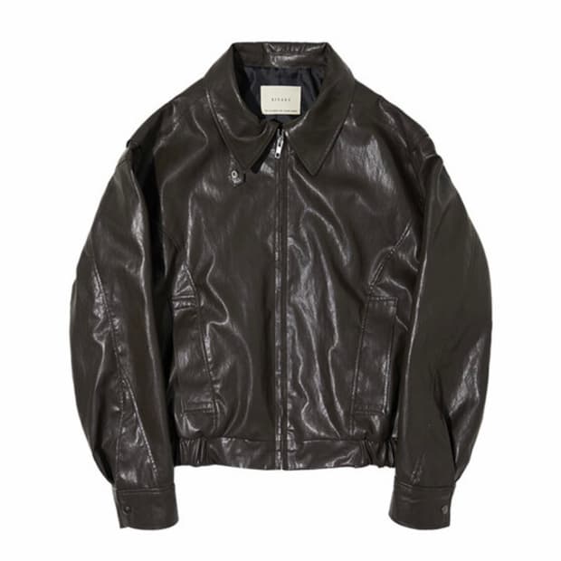 시야쥬 브라운 가죽자켓 Leather Bomber Jacket
