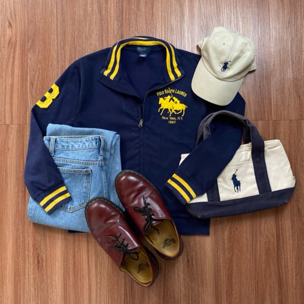 90s vintage 폴로랄프로렌 빅포니 코튼 집업