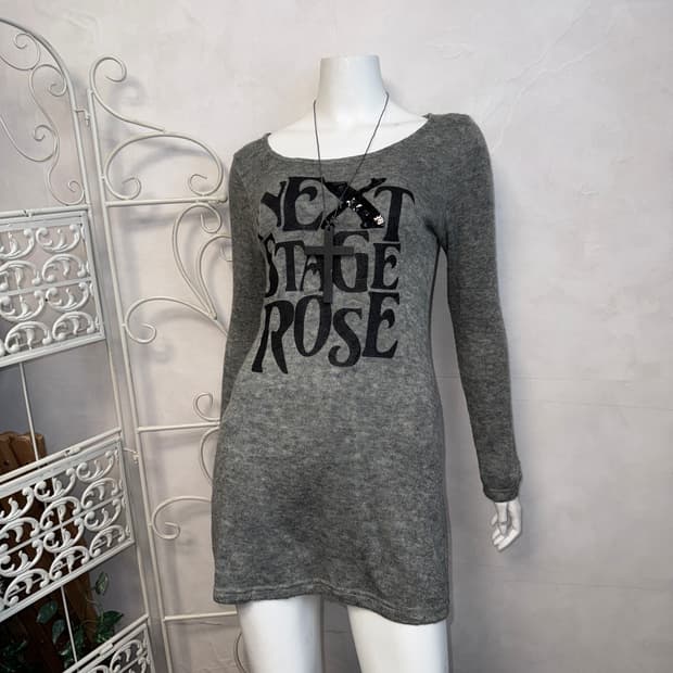 Gray lettering knit mini ops