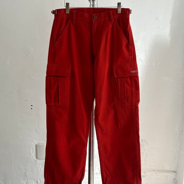Karl Helmut 칼헬무트 레드 컬러 카고 팬츠