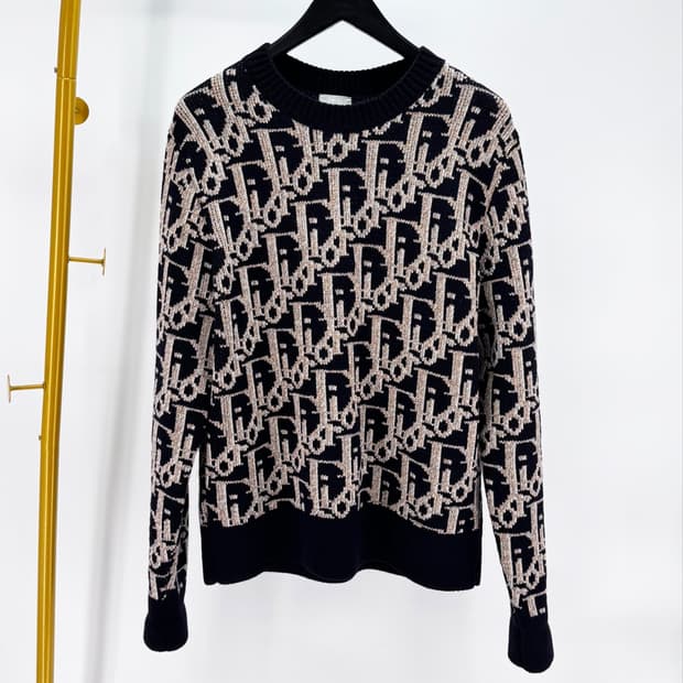 [M사이즈] 디올 오블리크 자카드 니트 스웨터