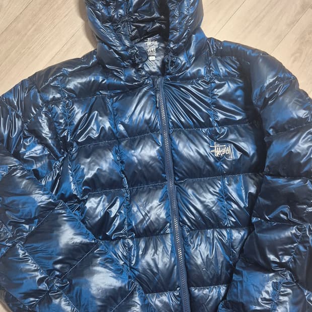 스투시 미드웨이트 후드 패딩 퍼퍼 로얄 L