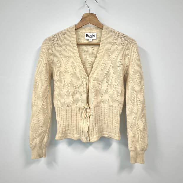 ROUJE PARIS 루즈 EMILE 에밀 에크루 컬러 니트 가디건 34