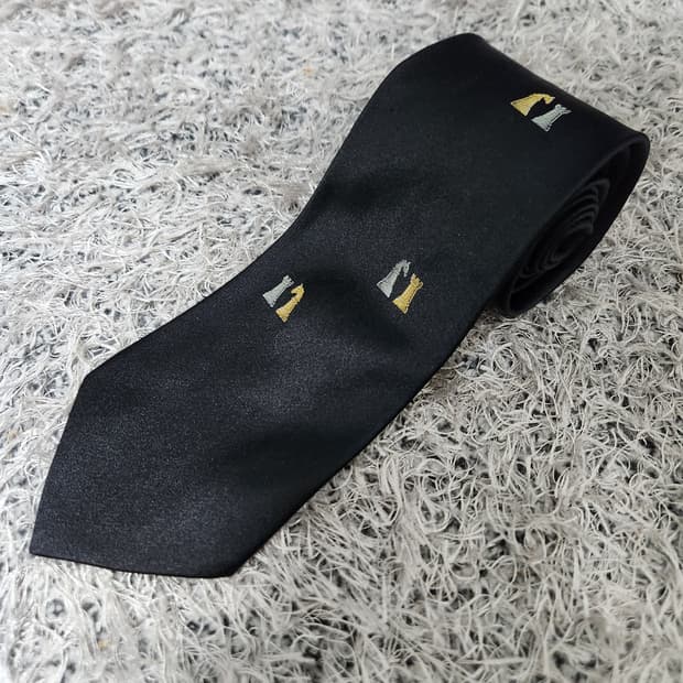 도미니크프랑스 체스 패턴 넥타이 Free - N8