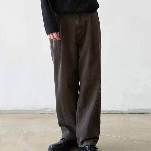 [XL] 드로우핏 와이드 뉴트럴 컬러 데님 [BROWN]