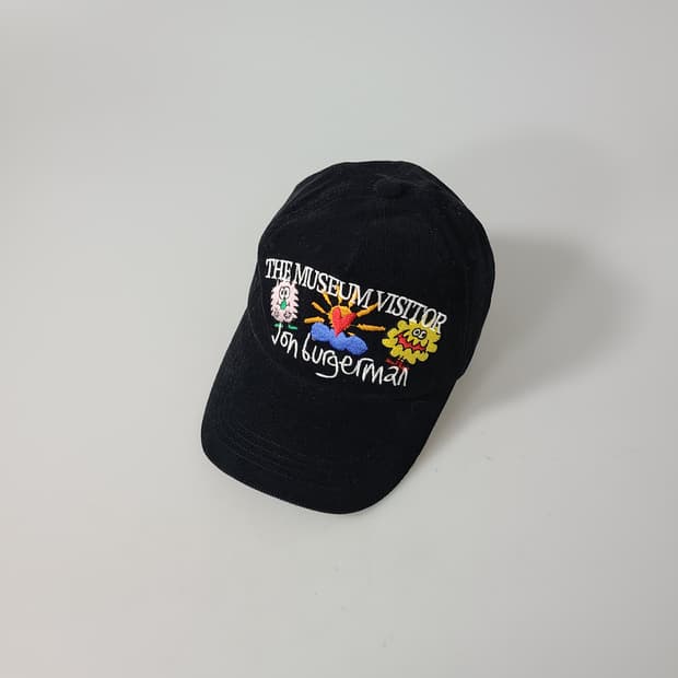 더뮤지엄비지터X존버거맨 페인티드 피자앤포크 코듀로이 볼캡 브라운