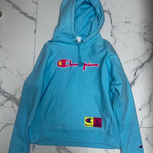 챔피온 스카이블루 하늘색 후드티 L