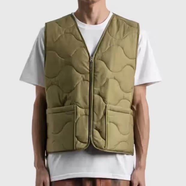 [XL]1028.스투시 Stussy 퀼팅 베스트 (카키 / 올리브)